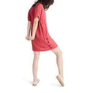 Madewell Journal Side button Tee Dress in Berry